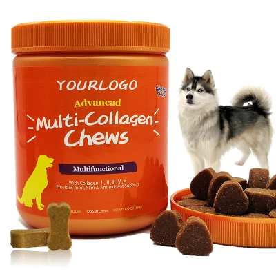 犬用の高品質天然マルチコラーゲンビタミンサプリメント